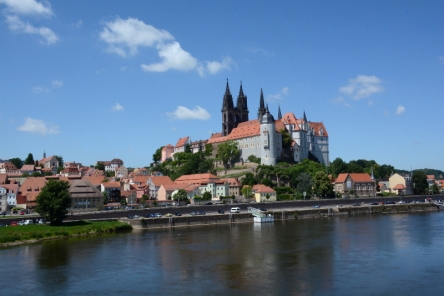 Panorama über die Elbe Albrechtsburg meißen