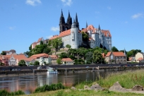 Panorama über die Elbe Albrechtsburg Meißen